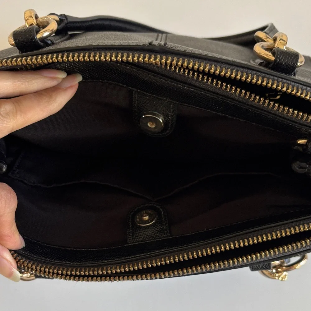 Coach Black Leather Mini Christie Carry‎ All Satchel / Crossbody